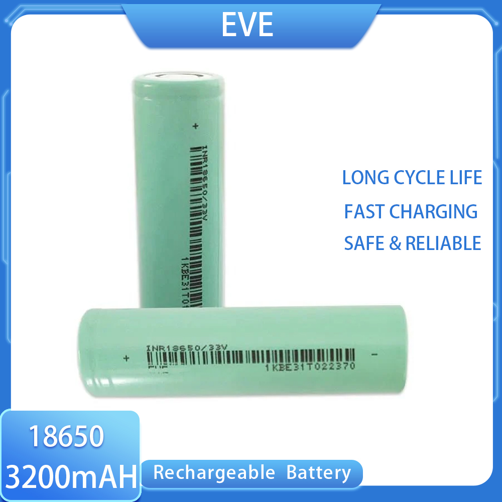 Vape Battery 18650 - EVE 33V 18650 3200mAh 10A แบตเตอรี่แบบชาร์จไฟได้สําหรับแบตเตอรี่ไฟฉาย